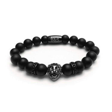 Man Bracelet - Men’s Beaded Bracelet - Black Lion & Black Stones Bracelet - Men’s Bracelet Bracelet XS (14-15cm) Brother & Sisters